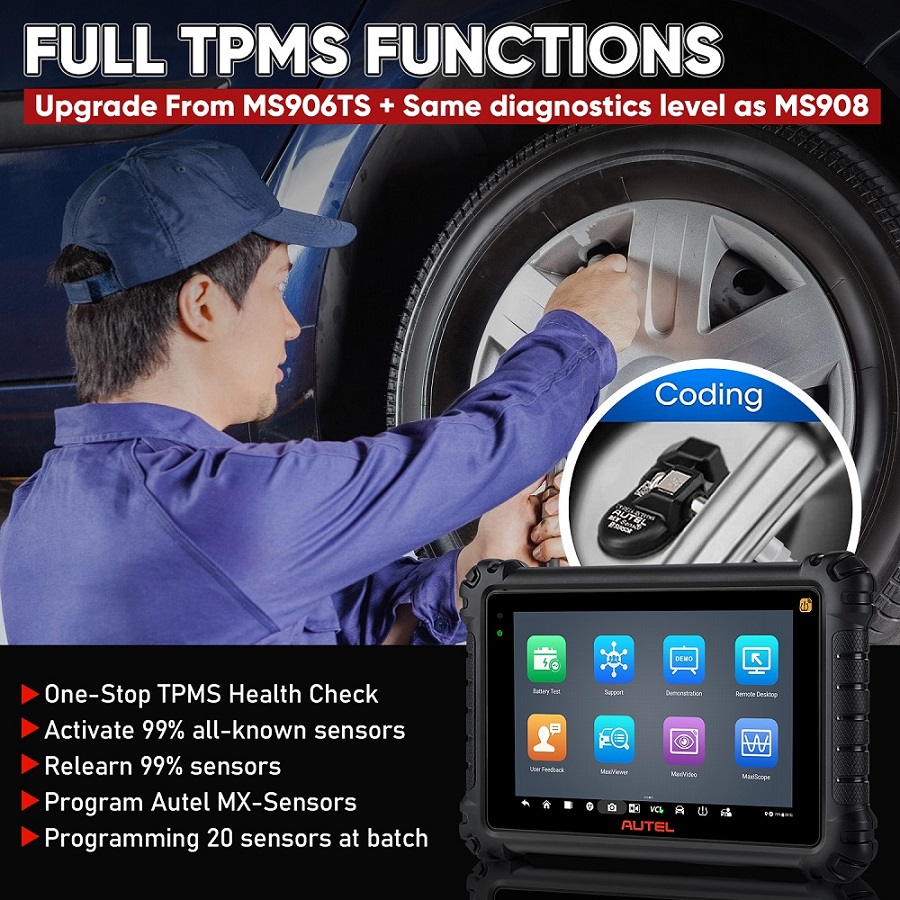 Funzione tpms di Autel MS906 Pro-TS