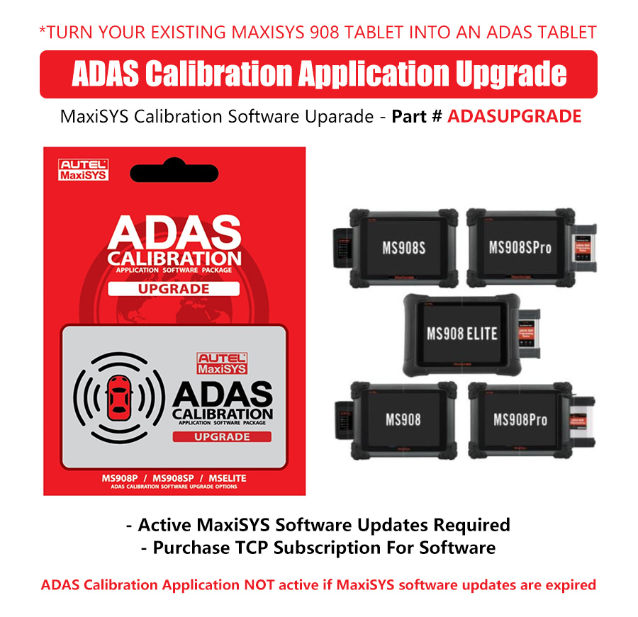 การ์ดอัพเกรดซอฟต์แวร์ AUTEL ADAS สำหรับ MS908, MSElite, MS909, MS919 และ Ultra Tablet