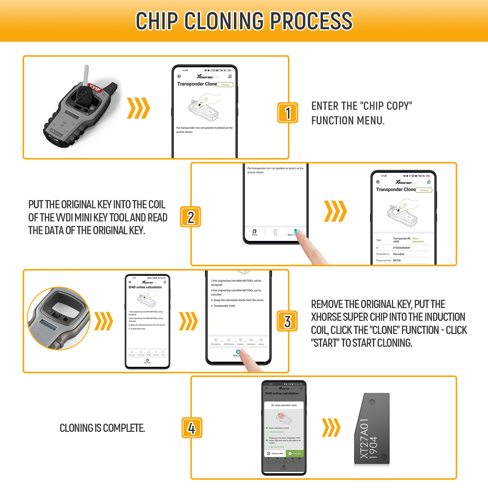 Processus de clonage de super puce xhorse vvdi
