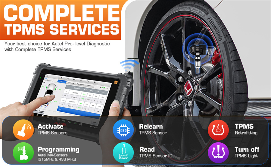 Autel MaxiCOM MK906 PRO-TS Narzędzie do diagnostyki samochodowej i TPMS Relearn 