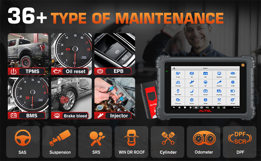 Autel MaxiCOM MK906 PRO-TS Narzędzie do diagnostyki samochodowej i TPMS Relearn 