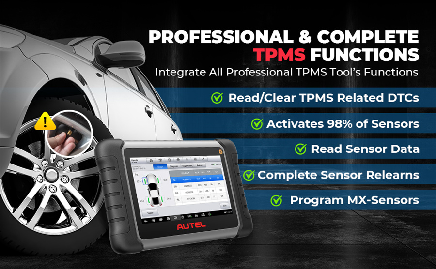 Autel MaxiCOM MK808S-TS สองทางและ TPMS เครื่องมือการเรียนรู้การเขียนโปรแกรม