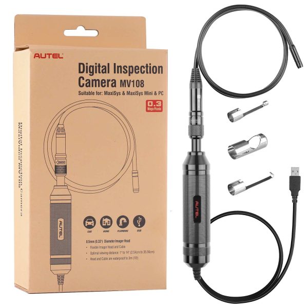 Original Autel MaxiVideo MV108 8.5mm Câmera de Inspeção Digital para MaxiSys Tablet Kit