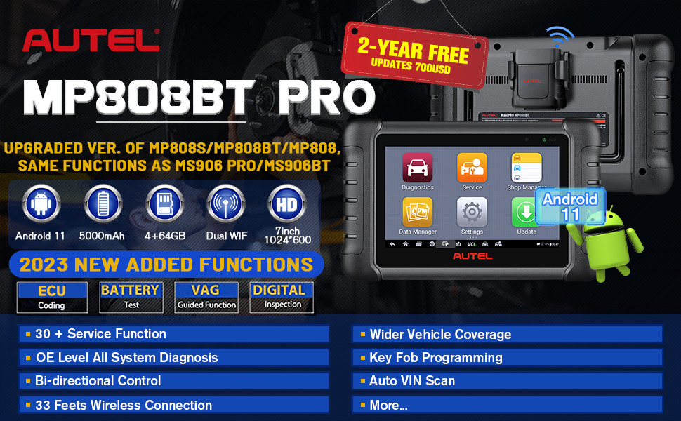 Autel maxipro mp808bt pro OE niveau outil de diagnostic complet du système avec déverrouillage fonction cachée