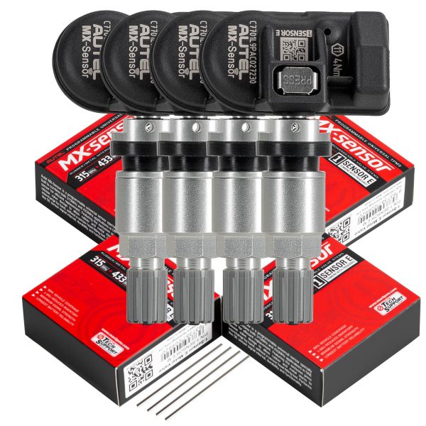 4 pz Autel MX-Sensor 315MHz + 433MHz 2 in 1 Universale Programmable TPMS Sensore Metallo/Gomma