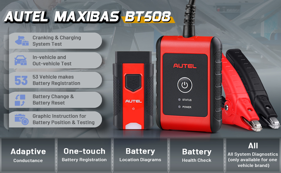 Autel MaxiBAS BT508 자동차 배터리 테스터