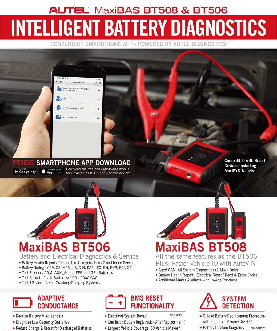 Autel MaxiBAS BT508 및 BT506