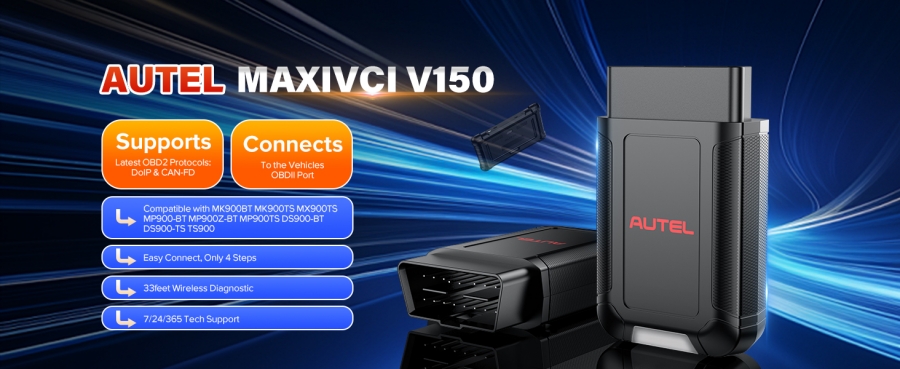 Autel MaxiVCI V150 Wireless Dongle Unterstützung CAN FD/DOIP Protokoll Arbeit für Autel 900 Serie Scanner