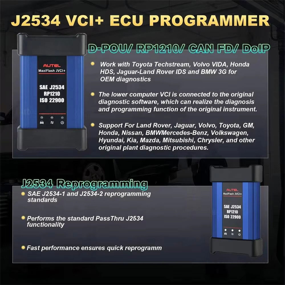 Autel MaxiFlash JVCI+J2534 RP1210 ISO 22900 ECU 프로그래밍 장치
