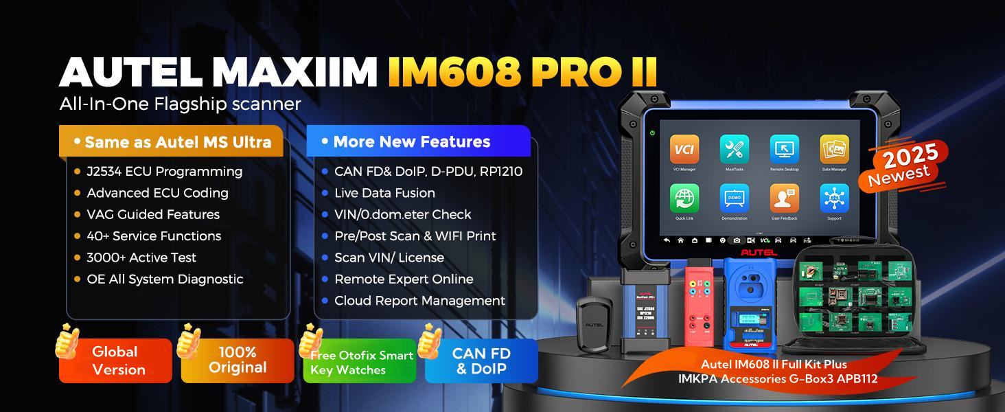 Autel MaxiIM IM608 PRO II Plus IMKPA Accessories with Free G-Box3 and APB112