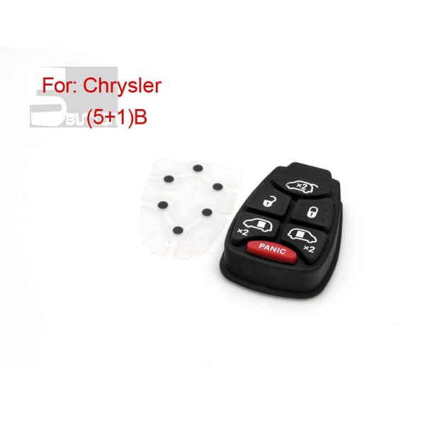 5+1 Taste Remote Key Gummi (kleiner Knopf) für Chrysler 5pcs/lot