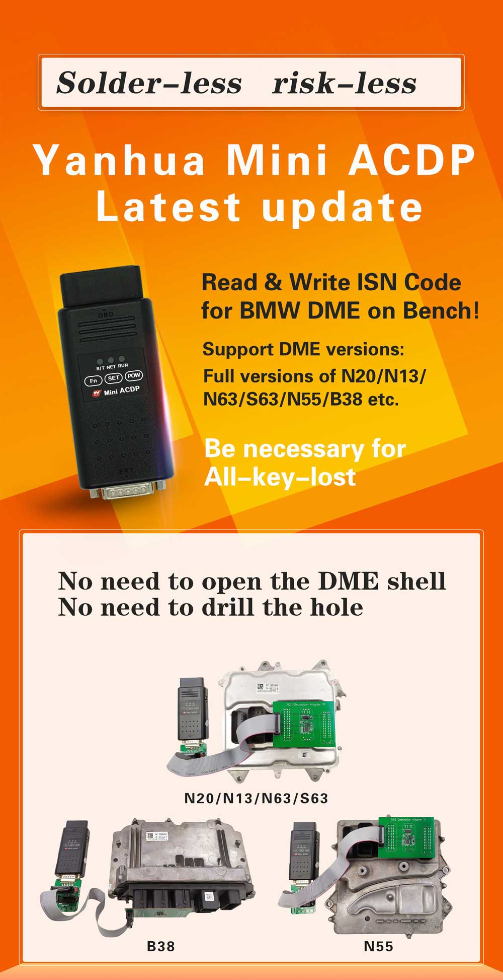 Yanhua Mini ACDP DME N55 N20 B38 adattatore