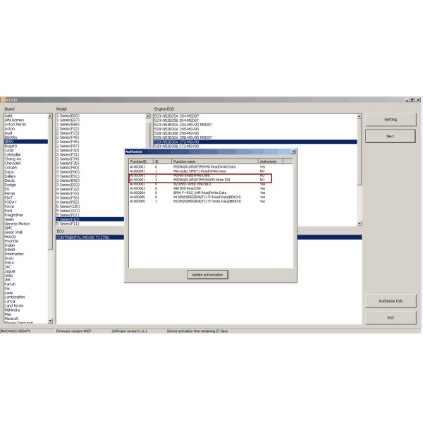 Aggiornamento AT-200 per BMW MSD80/MSD81/MSD85/MSD87/MSV80/MSV90 Write ISN e MSV80 Read/Write ISN, Backup e Ripristino dei Dati