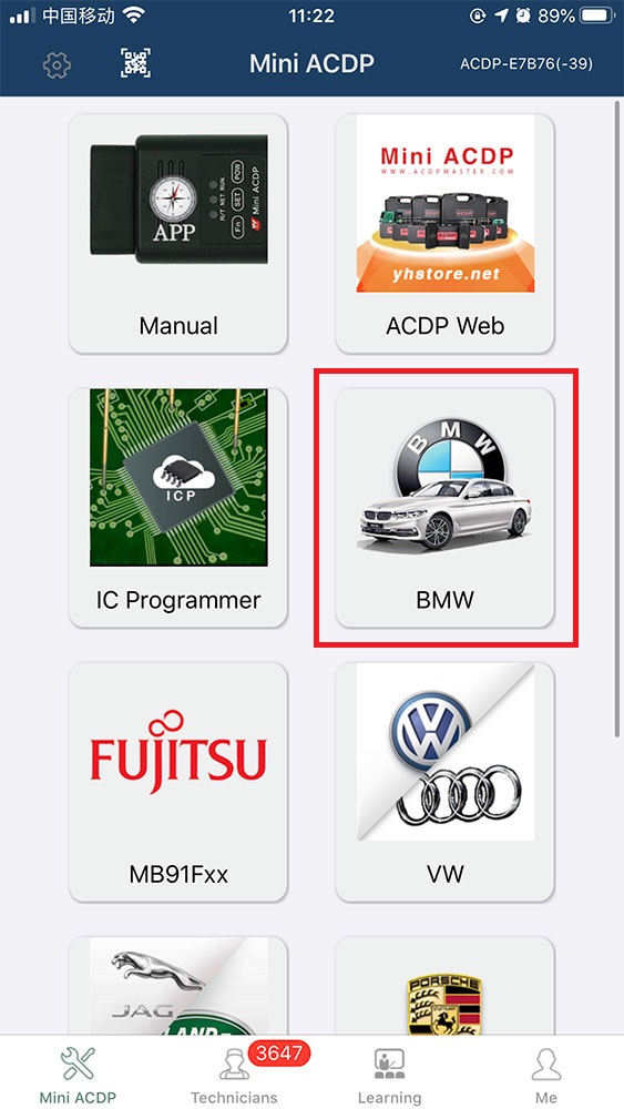 Yanhua ACDP BMW-DME-Adaptador X4 Banco Interface Board