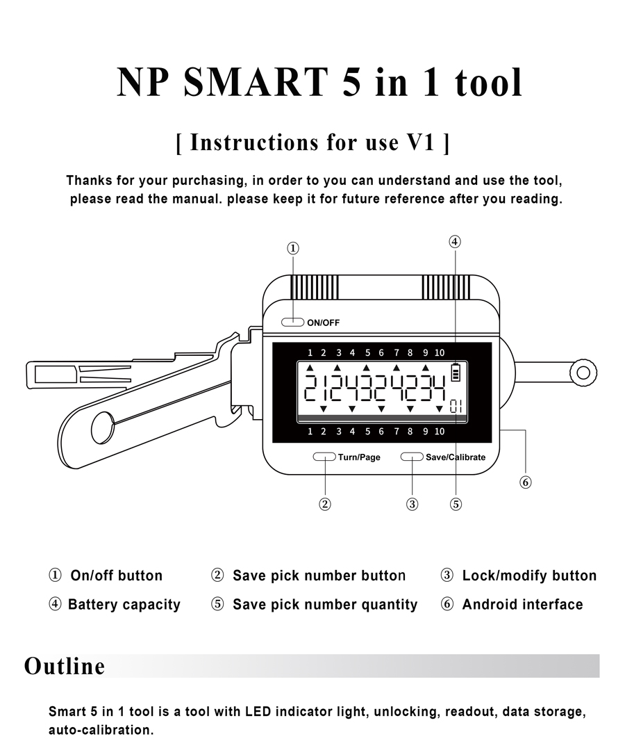 NP Tools outil intelligent 5 en 1 hu66v.3
