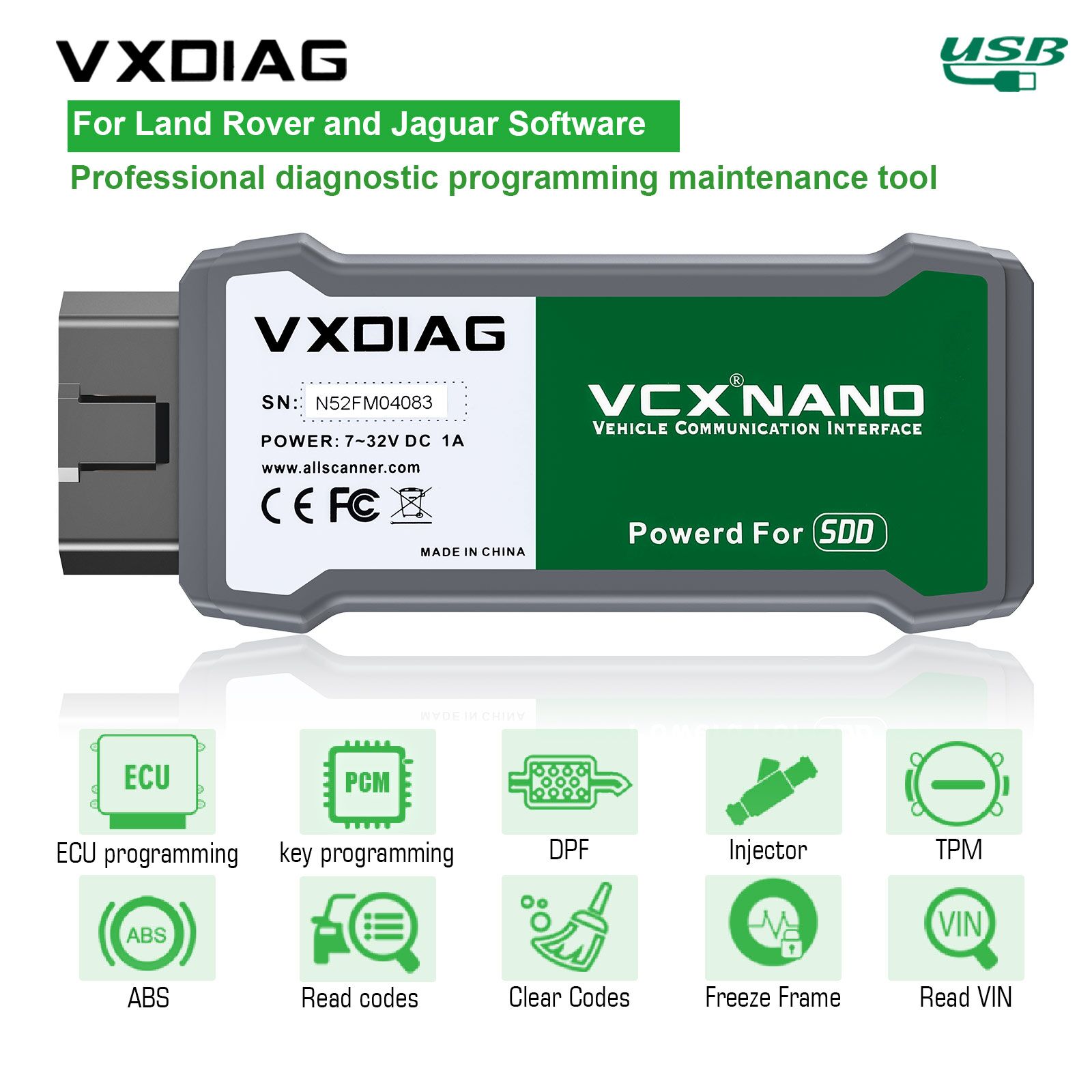 VXDIAG VCX NANO para Land Rover e Jaguar 