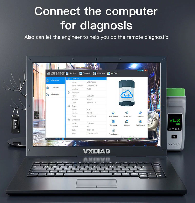 VXDIAG VCX SE DOIP Hardware Volle Marken 11 In 1 Diagnose JLR HONDA GM VW FORD MAZDA TOYOTA Subaru VOLVO BMW BENZ PW2