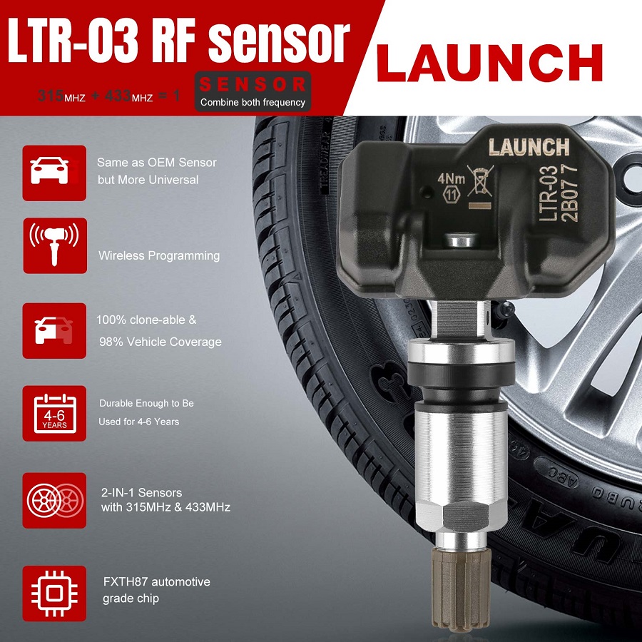 Lanzamiento de sensores de radiofrecuencia LTr - 03 315 MHz y 433 MHz tpms herramientas de sensores metal y caucho