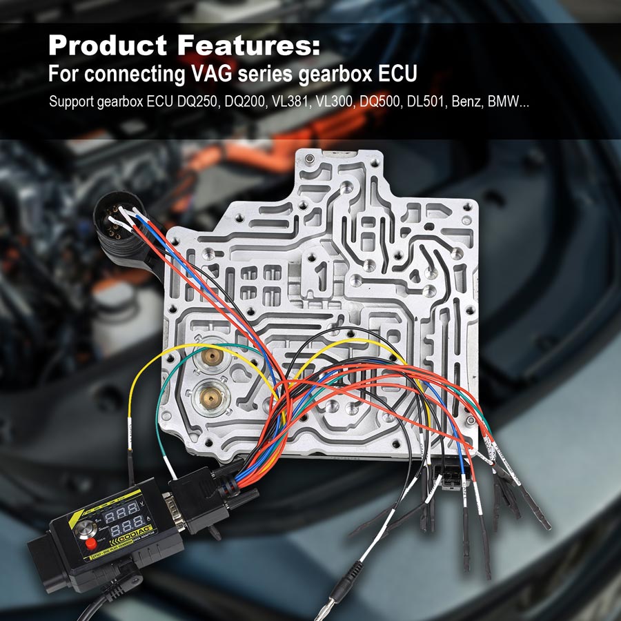 Adaptador de dados da caixa de velocidades GODIAG GT107+ DSG Plus com display de corrente de tensão