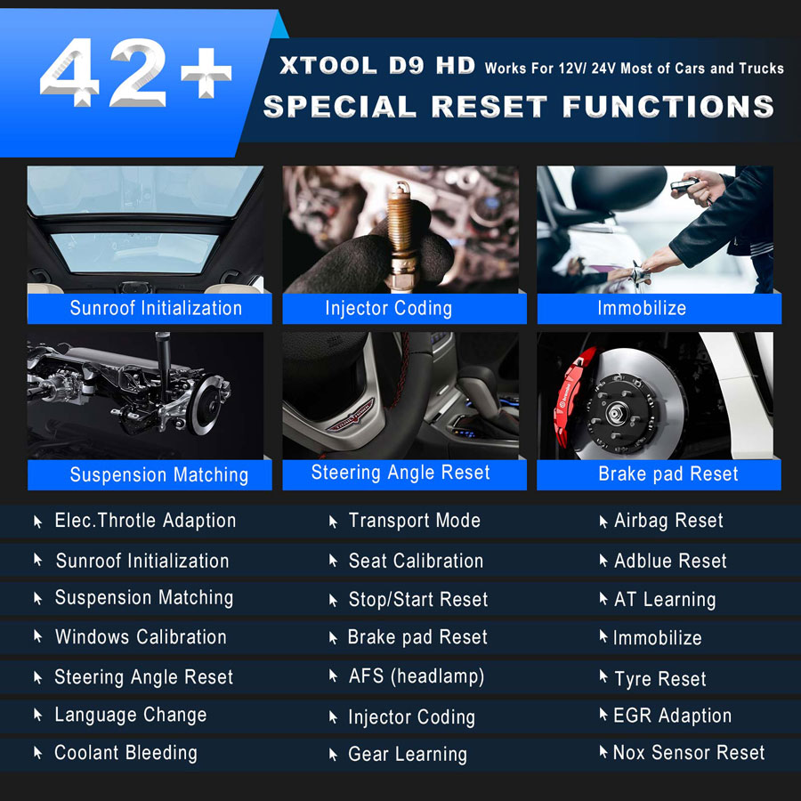 เครื่องมือวิเคราะห์ XTOOL D9HD สำหรับรถบรรทุกและรถยนต์ 