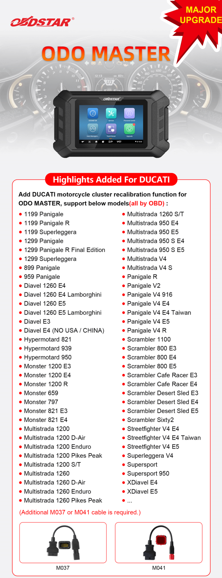Ajout de la fonction de recalibrage du groupe moto sur Ducati et KTM (tous via obd)