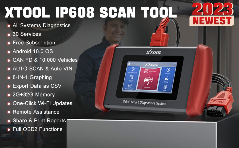 XTOOL Inplus IP608 OBD2 Scanner Full System Diagnose Tool Unterstützung CAN FD