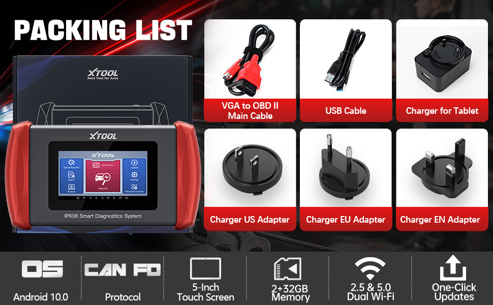 XTOOL Inplus IP608 OBD2 Scanner Full System Diagnose Tool Unterstützung CAN FD