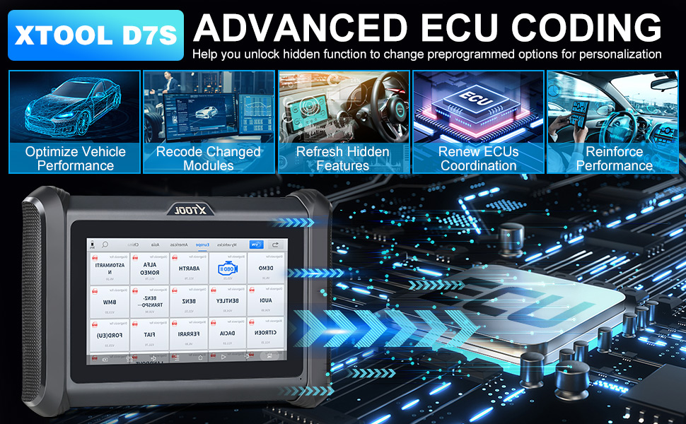 XTOOL D 7 S診断ツールはDoIPとCAN FDをサポートし、ECU符号化双方向スキャナ 