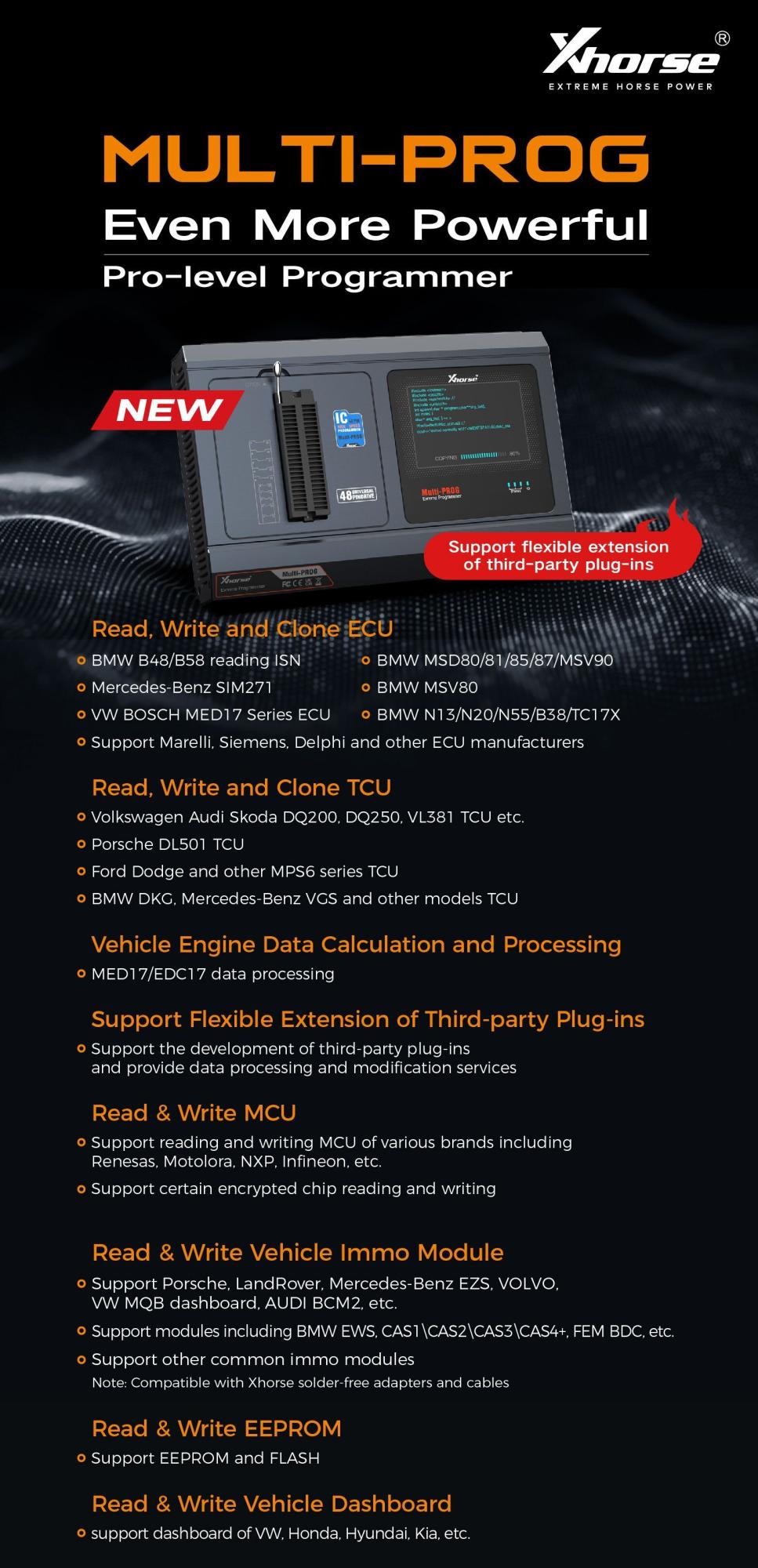Xhorse Multiprogram โปรแกรมเมอร์ระดับมืออาชีพที่มีประสิทธิภาพมากขึ้น