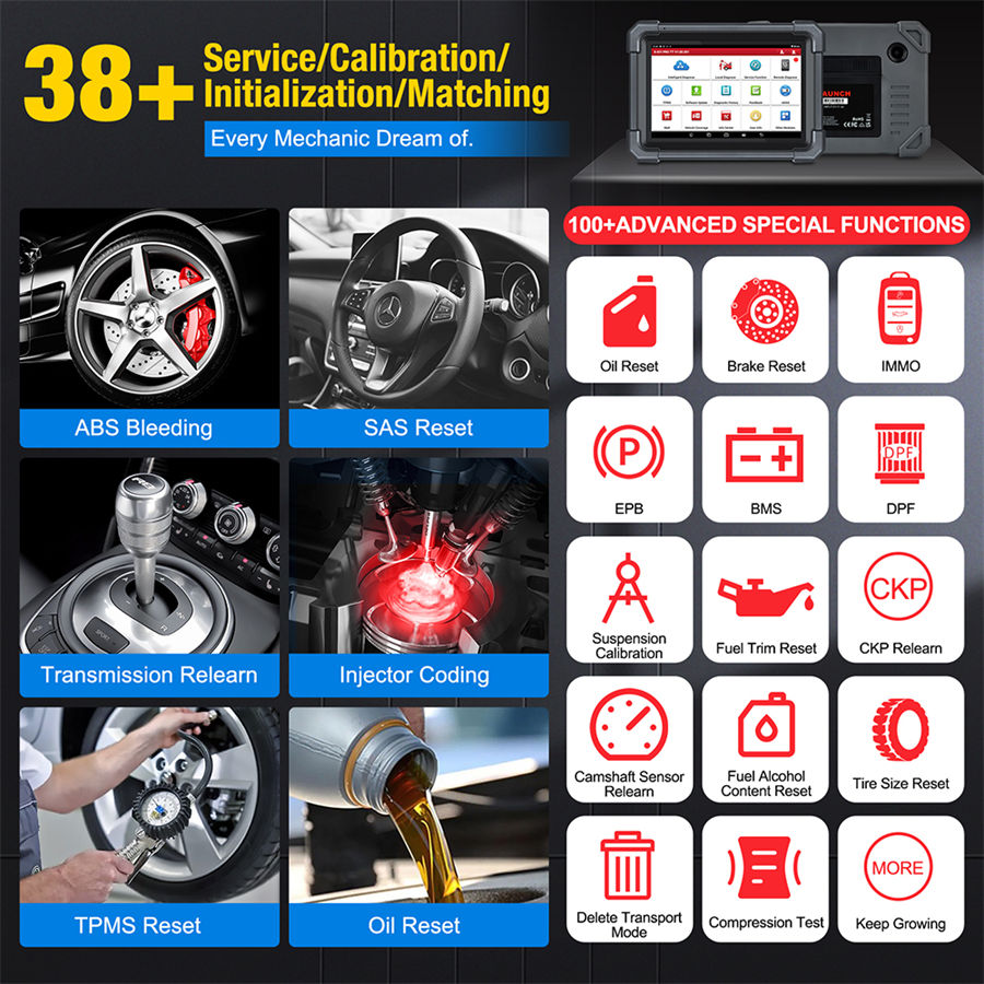 LANCIO X431 PRO TT Strumento di scansione bidirezionale con connettore DBSCar VII 37+ Reset ECU Coding Online CANFD Chiave IMMO