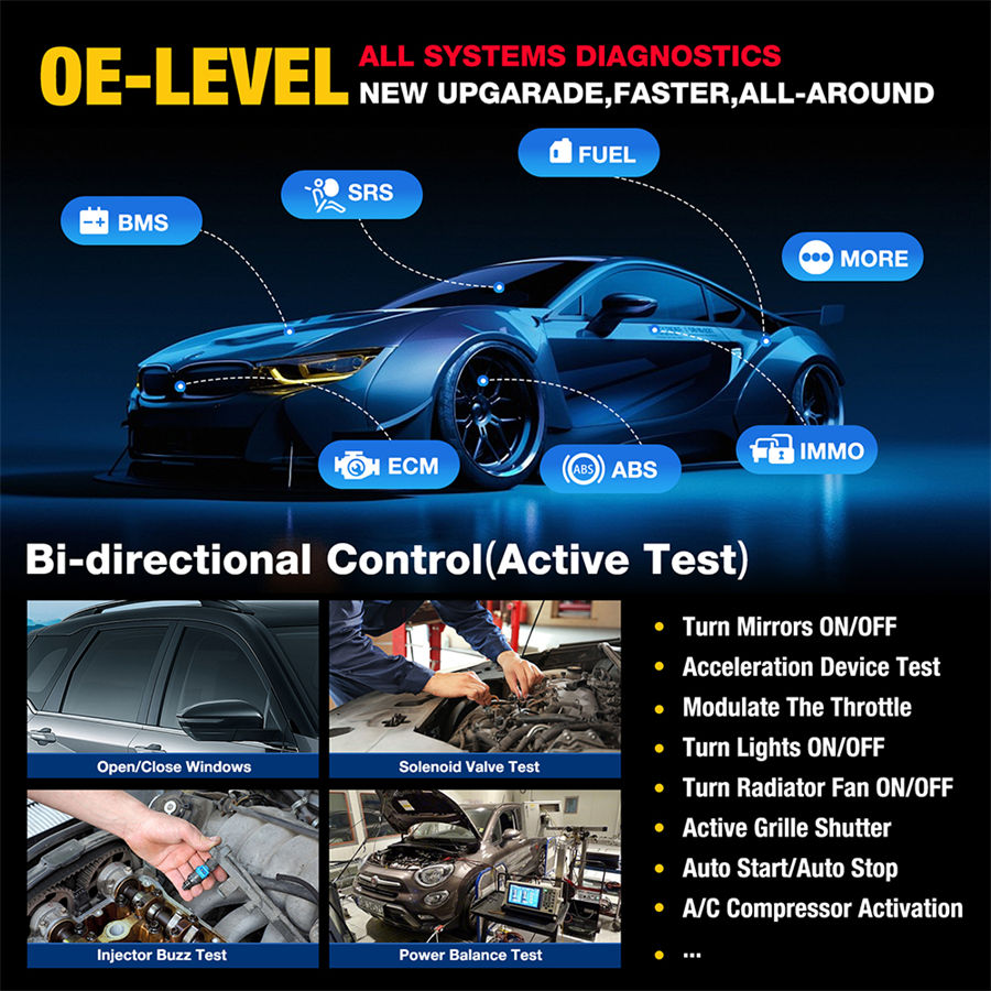 DBSCar VII 커넥터 37+ 재설정 ECU 온라인 코딩 CANFD 키 IMMO가 있는 LAUNCH X431 PRO TT 양방향 문제 해결기