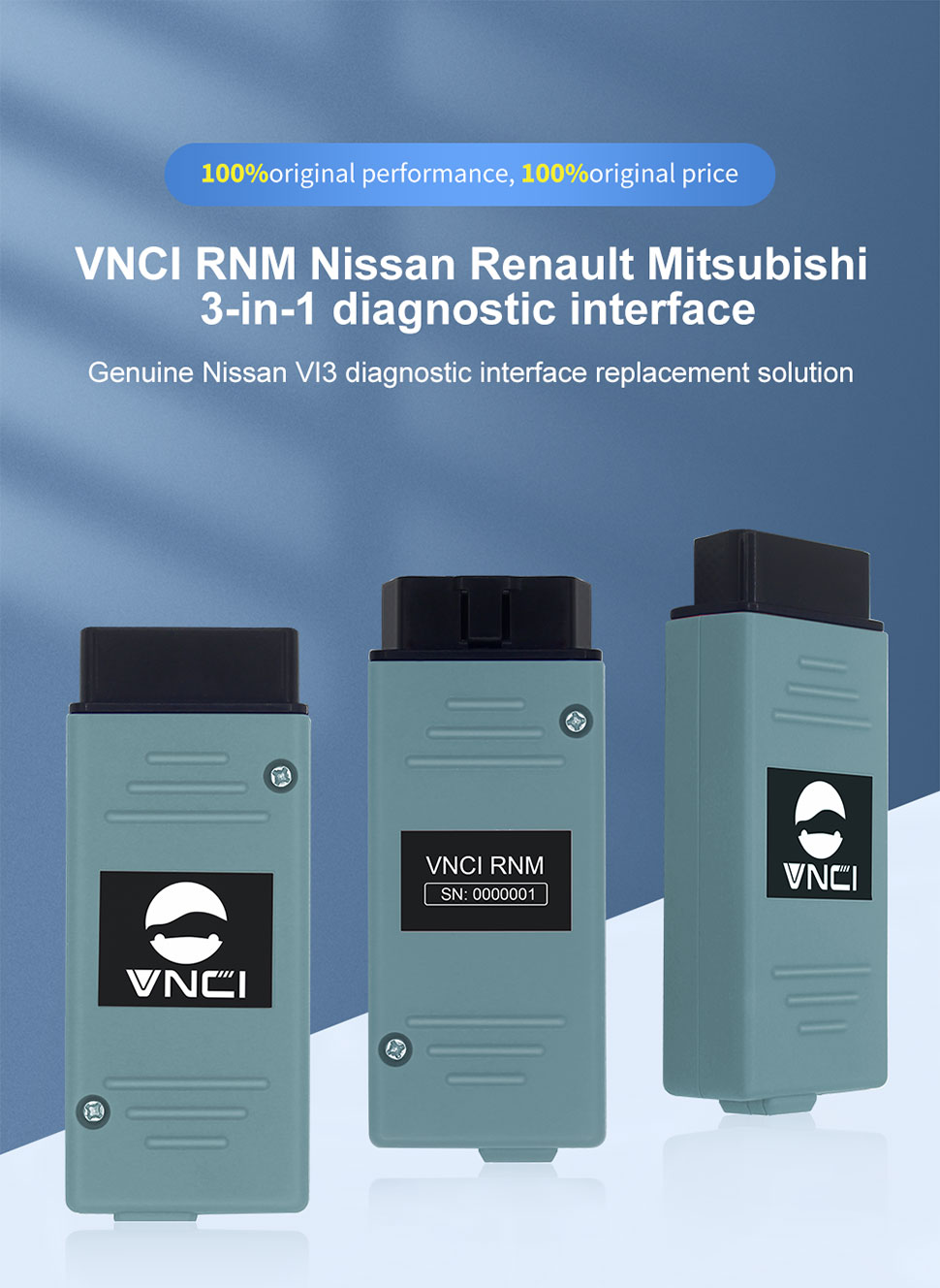 VNCI RNM Nissan Renault Mitsubishi 3-em-1 Interface diagnóstica