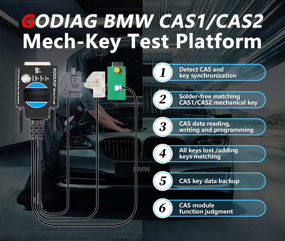 GODIAG CAS1 CAS2 SER BMW Mech-Key Test Platform