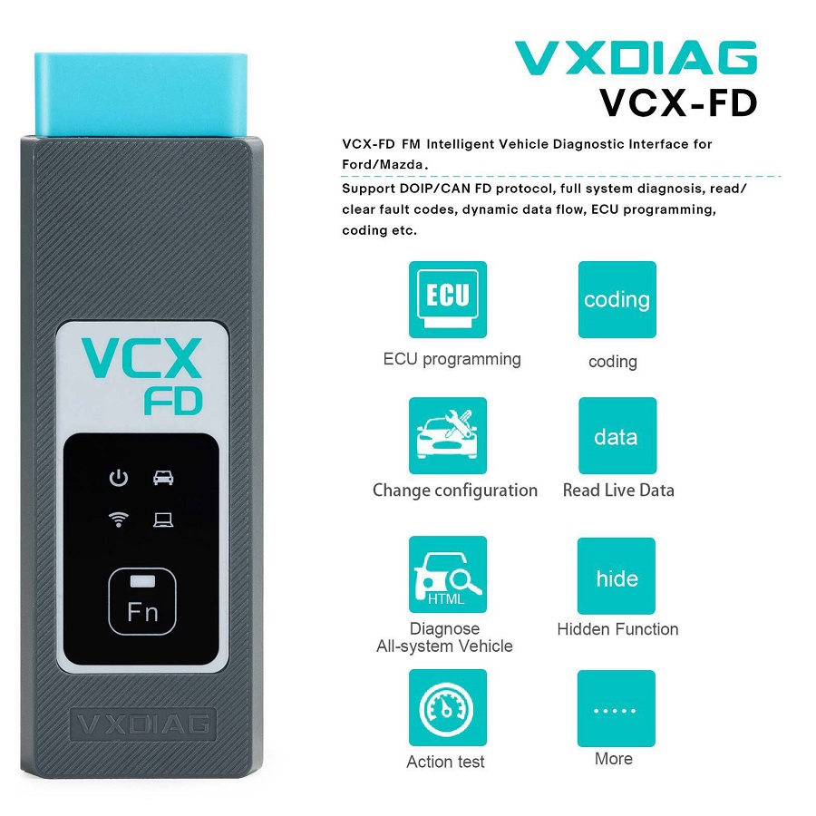 VXDIAG VCX-FD para a relação diagnóstica inteligente do veículo de FM para a ferramenta diagnóstica de Ford/Mazda