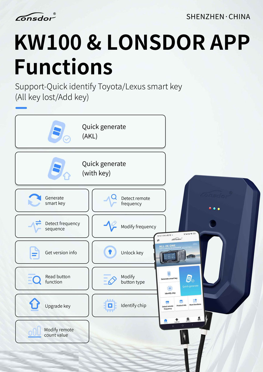Lonsdar KW100 Bluetooth Smart Key Generator