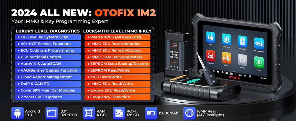 OTOFIX IM2 z XP1 PRO i V1 Flash Auto Key Programmer i narzędzie diagnostyczne 