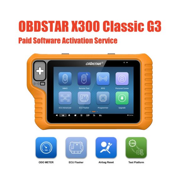 OBDSTAR X300 Classic G3 Klaster Kalibracja i Reset poduszki powietrznej ECU Flasher Platforma Testowa Płatna usługa aktywacji oprogramowania