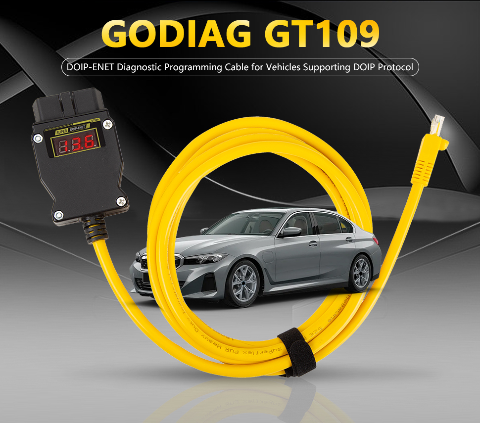 GODIAG GT109 DOIP-ENET DOIP วินิจฉัยการเขียนโปรแกรมอะแดปเตอร์สำหรับ BMW Benz VW ออดี้