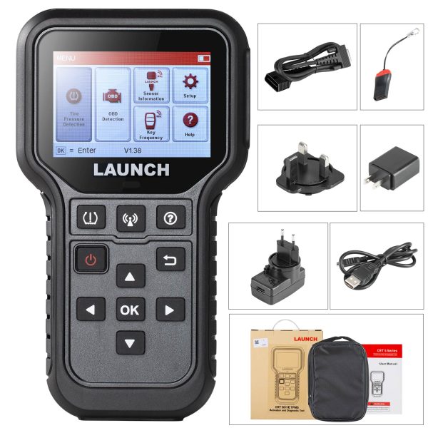 2025년 출시 CRT5011E TPMS 재학습 도구 TPMS 센서(315+433MHz) 읽기/활성화/프로그래밍/재학습/재설정/리모컨 키 테스트 지원