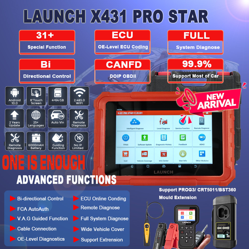 Lançamento X431 PRO STAR Scanner de diagnóstico de sistema completo