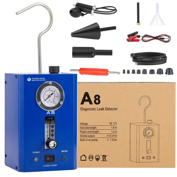 Détecteur de fuite automatique OEM A8 avec débitmètre et manomètre pour le test de fuite du système de tuyauterie du véhicule pour voitures, motos, traîneaux, VTT, bateaux