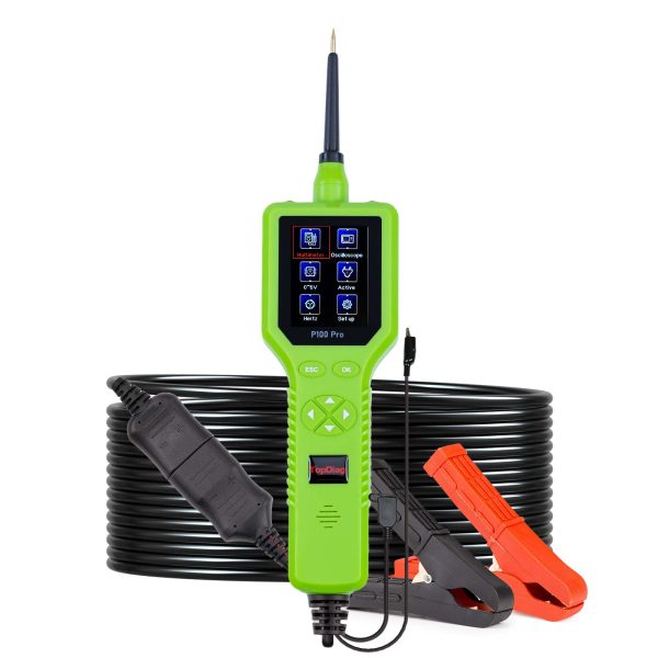 TOPDIAG P100Pro Diagnostica Strumento di Diagnostica del Sistema Elettrico Diagnostica Problemi del Circuito per Auto, Camion, SUV, Motocicli, Barche, Escavatori, Rimorchi, ecc