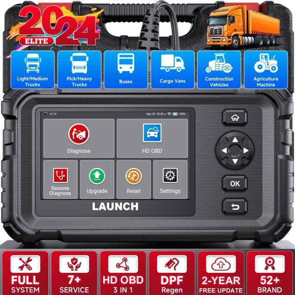 Activar el escáner de camiones pesados crp129 HD con 7 funciones de reinicio OE - nivel de líquido todo el sistema diagnóstico regeneración DPF y ajuste de límite de velocidad
