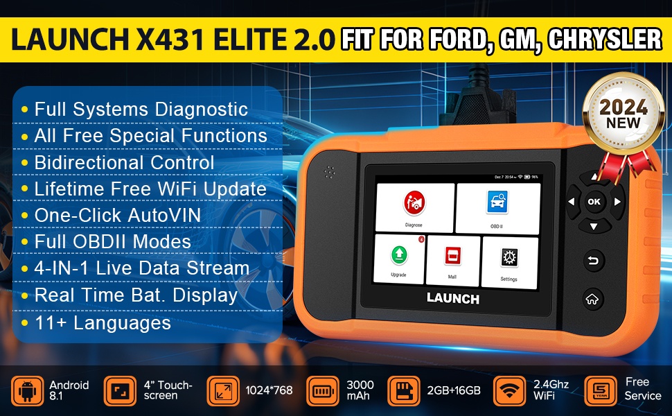 LANÇAMENTO Creader Elite 2.0 FGC Sistema Completo Diagnóstico Bi-Directional Scanner de Varredura para Ford GM Chrysler