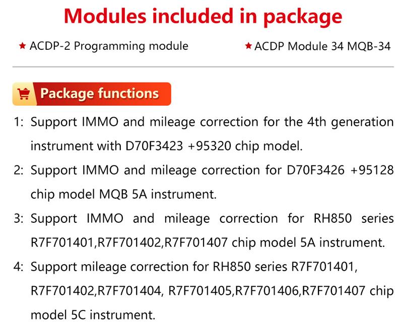 Yanhua Acdp - 2 VW mqb48 / 49 5a 5C packaging, con módulo 34 y licencia