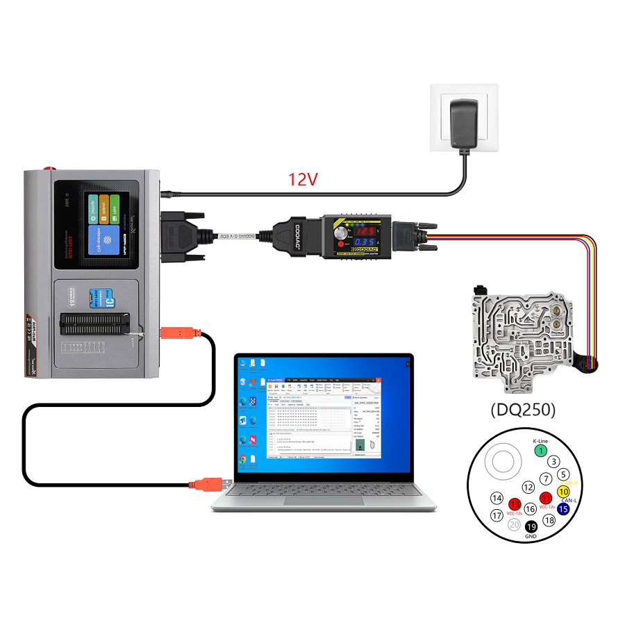 GODIAG G-V ECU Kabel Anschluss Diagramm