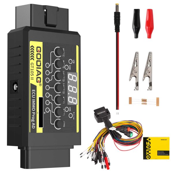 GODIAG ECU IMMO Prog AD GT105 II 파팅 박스 ECU 커넥터 + 전체 프로토콜 OBD2 범용 점퍼 파팅 3셀 케이블