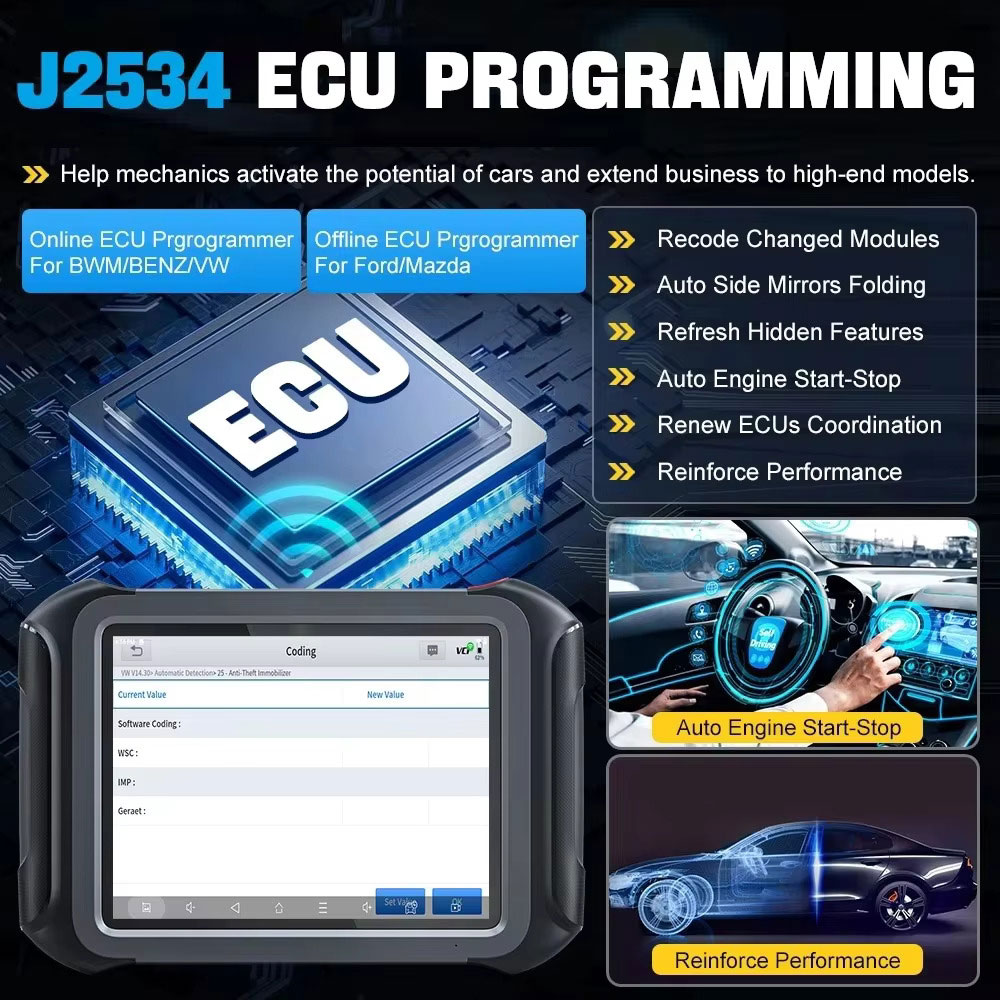 XTOOL X100 MAX 2 com ferramenta chave de programação e diagnóstico J2534