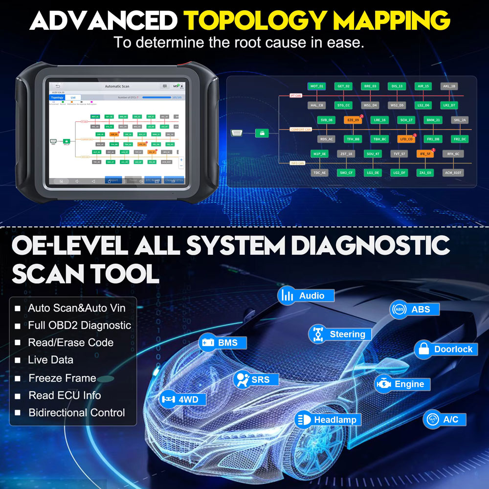 XTOOL X100 MAX 2 com ferramenta chave de programação e diagnóstico J2534
