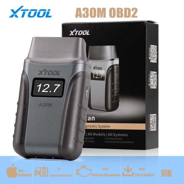 XTOOL A30M OBD2 전체 시스템 진단 도구 Andriod/IOS 자동차 코드 판독기를 위한 양방향 제어 스캐너